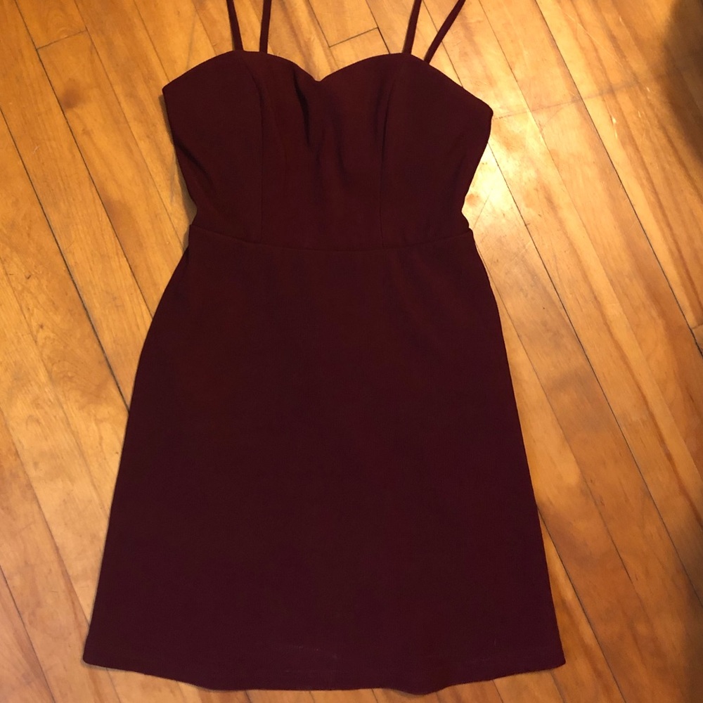 Maroon Spaghetti Strap Dress